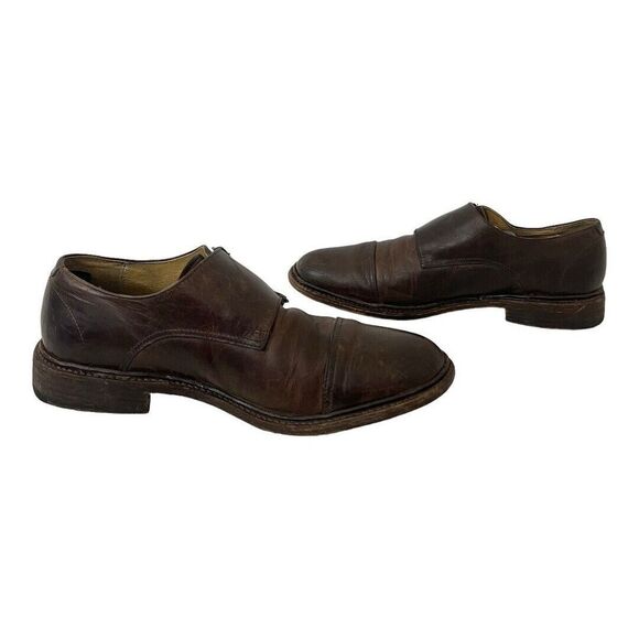 Frye Mens Size 11 James Double Monk Strap Dark Brown Leather Oxfords - Picture 5 of 8